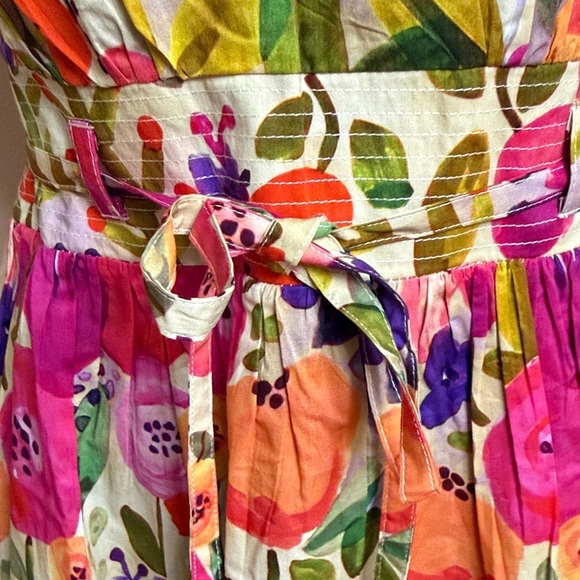 Vibrant Floral Ruffle Sleeve Dress - Picture 6 of 12